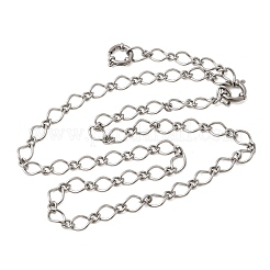 7.5MM 201 Stainless Steel Twisted Oval Link Chain Necklaces for Unisex&nbsp;NJEW-K302-18P