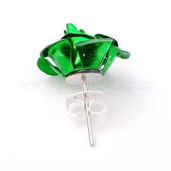 Stylish Aluminum Iron Rose Flower Stud Earrings&nbsp;EJEW-PJE752