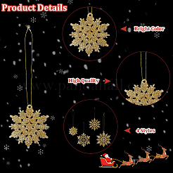 36Pcs Snowflake Plastic Pendant Decorations&nbsp;DIY-CP0013-33C