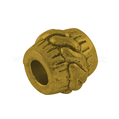 Tibetan Style Alloy Barrel Large Hole European Beads&nbsp;TIBEB-5412-AG-LF