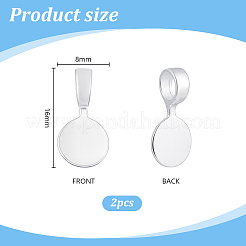 2Pcs 925 Sterling Silver Glue-on Flat Pad Bails&nbsp;STER-PH0003-96