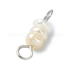 Natural Cultured Freshwater Pearl Connector Charms&nbsp;PALLOY-JF02264-01