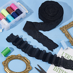 Polyester Hollow Flower Lace Trim&nbsp;OCOR-WH0085-39B