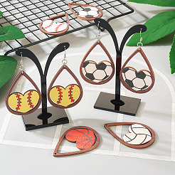 DIY Sport Theme Dangle Earring Making Kits&nbsp;DIY-TA0004-36