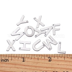 Tarnish Resistant 201 Stainless Steel Letter Charms&nbsp;STAS-S036-M