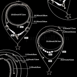 2 Sets 2 Styles Zinc Alloy Star Pendant Layered Necklaces for Women&nbsp;NJEW-SC0001-52
