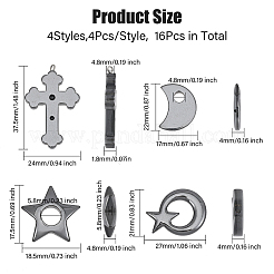 16Pcs 4 Styles Synthetic Non-magnetic Hematite Pendants&nbsp;G-CA0001-77
