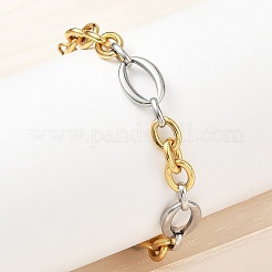 304 Stainless Steel Figaro Chain Bracelets for Women&nbsp;BJEW-A169-09GP