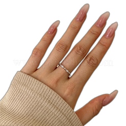 Rhodium Plated 925 Sterling Silver Micro Pave Cubic Zirconia Finger Rings for Women&nbsp;RJEW-K253-09P