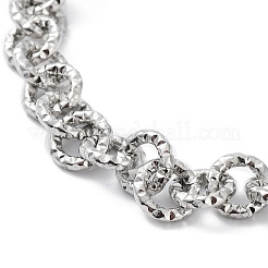 Non-Tarnish 304 Stainless Steel Textured Rolo Chain Bracelet&nbsp;BJEW-K226-02P