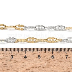 4.5MM Two Tone 304 Stainless Steel Dapped Chain Necklaces&nbsp;NJEW-D328-03GP-02
