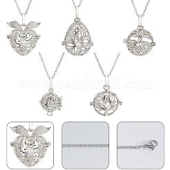 DIY 304 Stainless Steel Pendants Essential Oil Diffuser Necklaces Making Kits&nbsp;NJEW-SC0001-49