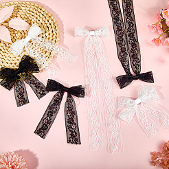 12Pcs 6 Styles Polyester Alloy Bowknot Hair Clips&nbsp;PHAR-CN0001-02