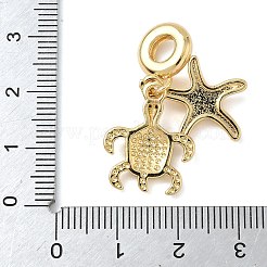 Brass Enamel European Dangle Charms&nbsp;KK-D502-13G