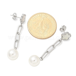 304 Stainless Steel Flower Dangle Stud Earrings&nbsp;EJEW-C096-54P
