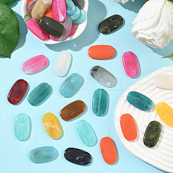 100Pcs Oval Imitation Gemstone Acrylic Beads&nbsp;OACR-SP0001-65