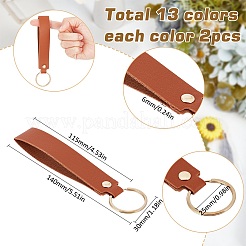 26Pcs 13 Colors Rectangle PU Leather Keychain&nbsp;HJEW-SC0001-47