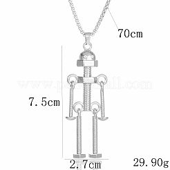 Gothic Alloy Screw Nut Robot Pendant 201 Stainless Steel Chain Necklaces for Men&nbsp;WGA4ECA-02