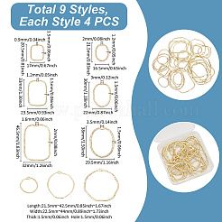36Pcs 9 Styles Alloy Open Back Bezel Pendants&nbsp;FIND-UN0007-42LG