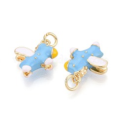 Brass Enamel Pendants&nbsp;KK-T072-27D-G