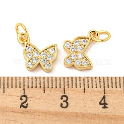 Rack Plating Brass Micro Pave Clear Cubic Zirconia Pendants&nbsp;KK-B093-13B-G