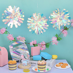PET Snowflake Pendant Decorations&nbsp;AJEW-WH20020-014A