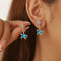 Alloy Rhinestone Dangle Styd Earrings&nbsp;FS-WG4B530-01