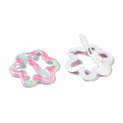 10Pcs 5 Colors Tartan Pattern Epoxy Resin Snap Hair Clip&nbsp;PHAR-P009-01G