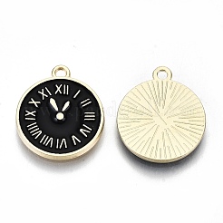 Clock Alloy Enamel Pendants&nbsp;X-ENAM-Q033-11B