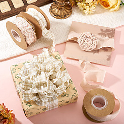 3 Rolls 3 Styles Wrinkle Polyester Ribbon&nbsp;OCOR-TA0002-99C