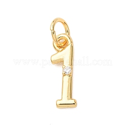 Brass Micro Pave Cubic Zirconia Pendants&nbsp;KK-D019-28G