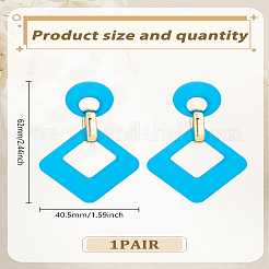 1 Pair Acrylic Dangle Stud Earrings&nbsp;EJEW-LP0007-121