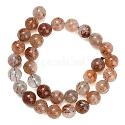 Natural Black Gold Rutilated Quartz Beads Strands&nbsp;G-L657-B02-12mm