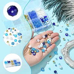 DIY Evil Eye Lampwork & Glass Beads Bracelets Jewelry Making Kits&nbsp;DIY-FS0007-43