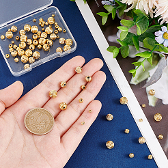 80Pcs 4 Style Brass Groove Bead&nbsp;KK-PH0005-08