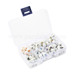 80Pcs 8 Colors Christmas Opaque Glass Beads&nbsp;EGLA-YW0001-02
