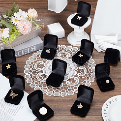 6Pcs Velvet Earrings Box&nbsp;VBOX-GO0001-01