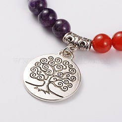 Natural Gemstone Stretch Charm Bracelets&nbsp;BJEW-JB01701