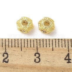 Brass Micro Pave Cubic Zirconia Beads&nbsp;KK-A236-19G-01