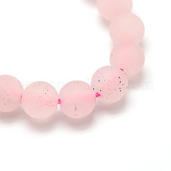 Frosted Natural Rose Quartz Round Bead Strands&nbsp;G-M064-8mm-09