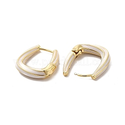 Enamel Teardrop Hoop Earrings&nbsp;EJEW-C054-03G