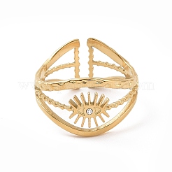 304 Stainless Steel Hollow Out Open Finger Ring&nbsp;RJEW-C057-01G