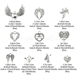 50Pcs 10 Style Tibetan Style Alloy Pendants&nbsp;FIND-YW0003-03