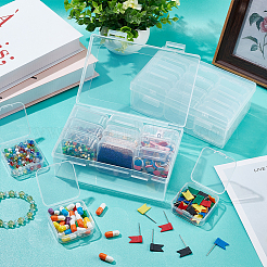 Rectangle PP Plastic Bead Organizer Storage Box with 12Pcs Small Plastic Hinged Lid Beads Containers&nbsp;CON-WH0088-32