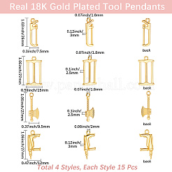 60Pcs 4 Style Alloy Charms&nbsp;FIND-BBC0004-25