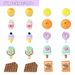 50Pcs 10 Styles Resin Decoden Cabochons&nbsp;CRES-YW0001-28