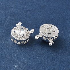 Brass Micro Pave Cubic Zirconia Beads&nbsp;KK-G531-01S-03