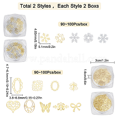 4 Boxes 2 Styles Hollow Brass Cabochons&nbsp;MRMJ-SC0001-12G