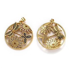 Autumn Theme Brass Micro Pave Cubic Zirconia Pendants&nbsp;ZIRC-L100-022G