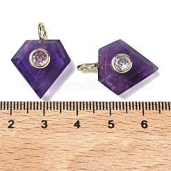 Natural Amethyst Faceted Pendants&nbsp;G-F819-03G-04